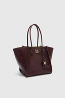 Maggie aubergine vintage shearling leather shopping bag
