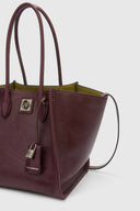 Maggie aubergine vintage shearling leather shopping bag
