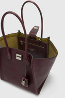 Maggie aubergine vintage shearling leather shopping bag