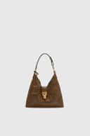 Clio Mini Hobo Bag in Montone Nappato Vintage Verde Loden