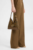 Clio Mini Hobo Bag in Montone Nappato Vintage Verde Loden