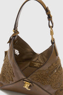 Clio Mini Hobo Bag in Montone Nappato Vintage Verde Loden