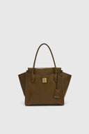Amanda Medium Double Handle Bag in Loden Green Vintage Nappa Shearling