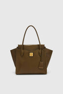 Amanda Medium Double Handle Bag in Loden Green Vintage Nappa Shearling