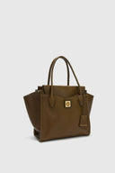 Amanda Medium Double Handle Bag in Loden Green Vintage Nappa Shearling