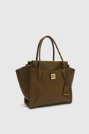 Amanda Medium Double Handle Bag in Loden Green Vintage Nappa Shearling