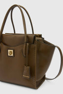 Amanda Medium Double Handle Bag in Loden Green Vintage Nappa Shearling