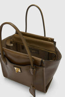 Amanda Medium Double Handle Bag in Loden Green Vintage Nappa Shearling