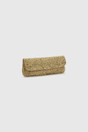 Baguette clutch in couture lamé lace with crystals