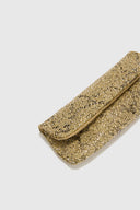 Baguette clutch in couture lamé lace with crystals