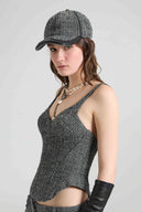 Baseball Cap in Virgin Wool Blend with Resca Jacquard Pattern