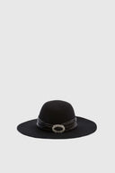 Wide-Brim Hat in Pure Virgin Wool Cloth
