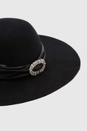 Wide-Brim Hat in Pure Virgin Wool Cloth