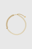 Pearl necklace with crystal-embellished chain