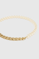 Pearl necklace with crystal-embellished chain
