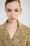 Drop crystal gold earring with crystal ear cuff