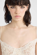 Drop crystal earring with crystal ear cuff