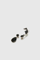 Drop crystal earring with crystal ear cuff