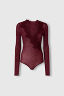 Cashmere Blend Jersey Bodysuit with Lace Cutwork