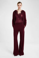 Cashmere Blend Jersey Bodysuit with Lace Cutwork