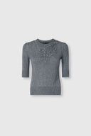 Virgin Wool Blend Sweater with Rebrodé Embroidery