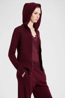 Wool, Viscose and Cashmere Blend Hooded Sweatshirt with Macramé Lace