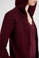Wool, Viscose and Cashmere Blend Hooded Sweatshirt with Macramé Lace