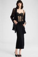 Mohair and Silk Blend Cardigan with Openwork Knit Detail