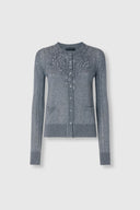 Cardigan in Misto Lana e Cashmere con Pizzo Rebrodé