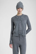 Cardigan in Misto Lana e Cashmere con Pizzo Rebrodé