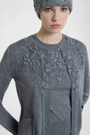 Cardigan in Misto Lana e Cashmere con Pizzo Rebrodé