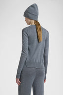 Cardigan in Misto Lana e Cashmere con Pizzo Rebrodé