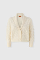 Wool and Cashmere Blend Cardigan with Draped V-Neckline