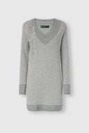 Mini Dress with Oversized Sweatshirt Effect and Lace Detail
