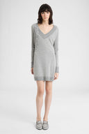 Mini Dress with Oversized Sweatshirt Effect and Lace Detail