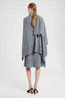 Wool and Cashmere Blend Stole with All-Over Openwork Knit