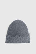 Cappello in Maglia Misto Cashmere con Pizzo Rebrodé sulla Balza