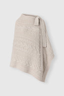 Pure cashmere cable-knit poncho in Mélange Beige