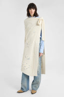Long Pure Cashmere Poncho with Hand-Made Couture Embroidery