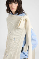 Long Pure Cashmere Poncho with Hand-Made Couture Embroidery
