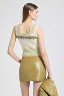 Wool, cashmere and silk jacquard top with Nordic motif