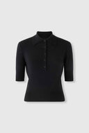 Pure cashmere polo in Black