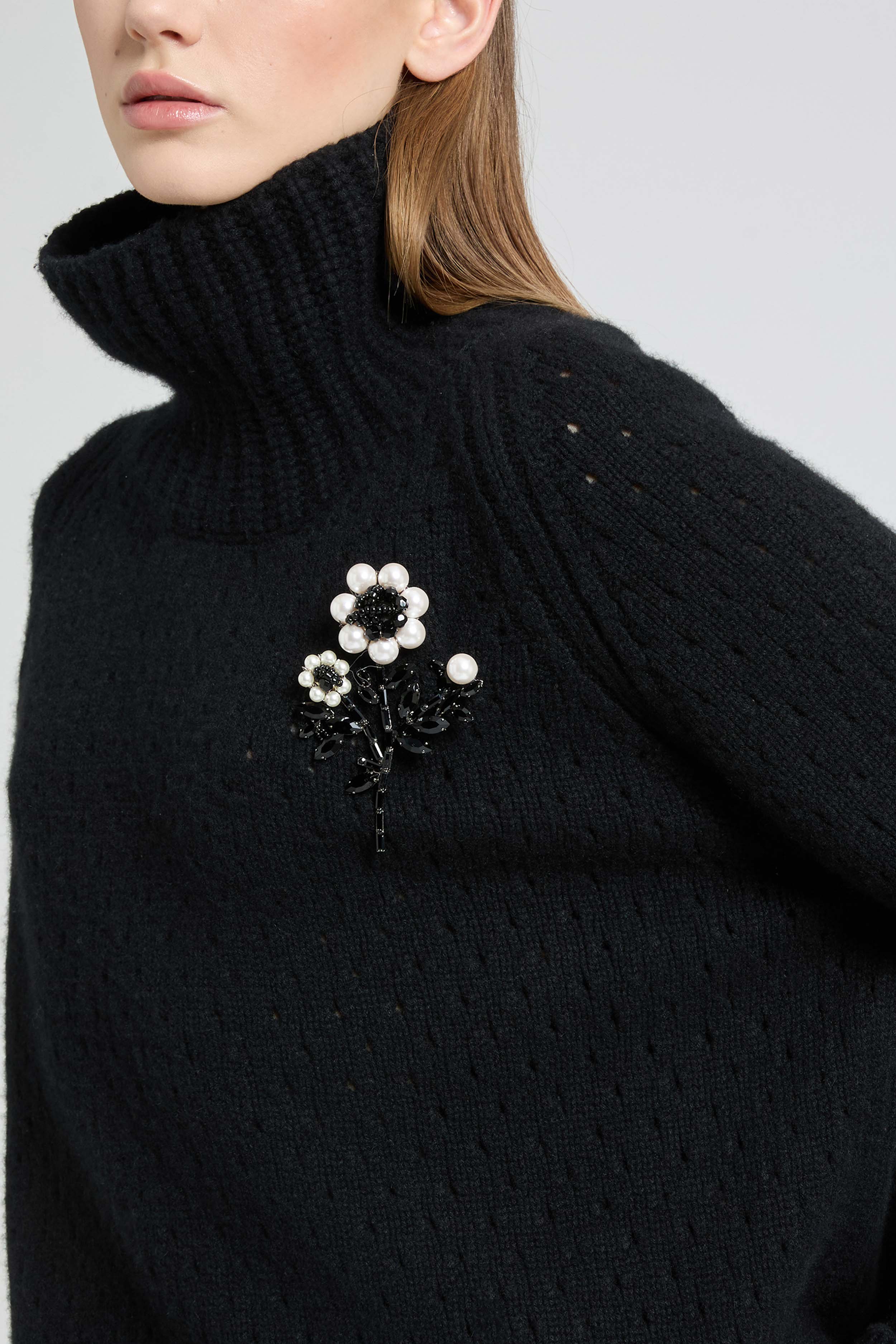 Oversized pure cashmere turtleneck sweater