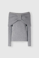 Pure Cashmere Sweater with Front Bow Detail