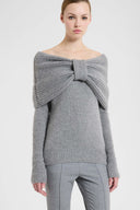 Pure Cashmere Sweater with Front Bow Detail