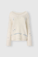 Pure Cashmere Sweater with Hand-Made Couture Embroidery