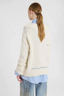 Pure Cashmere Sweater with Hand-Made Couture Embroidery