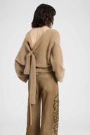 Pure Cashmere Sweater with Back Bow Detail