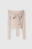 Pure Cashmere Cardigan with Front Bow Detail