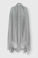 Cashmere Stole with Wool Lace Trim